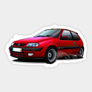 Citroen Saxo Illustration - Red Sticker